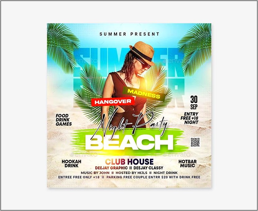 Restaurant On The Beach Flyer Template Free