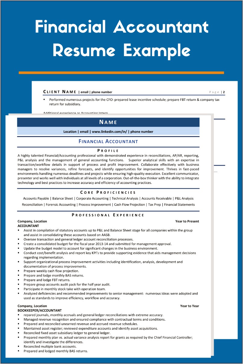 Resume Accoounting Sample Transportation Comapny