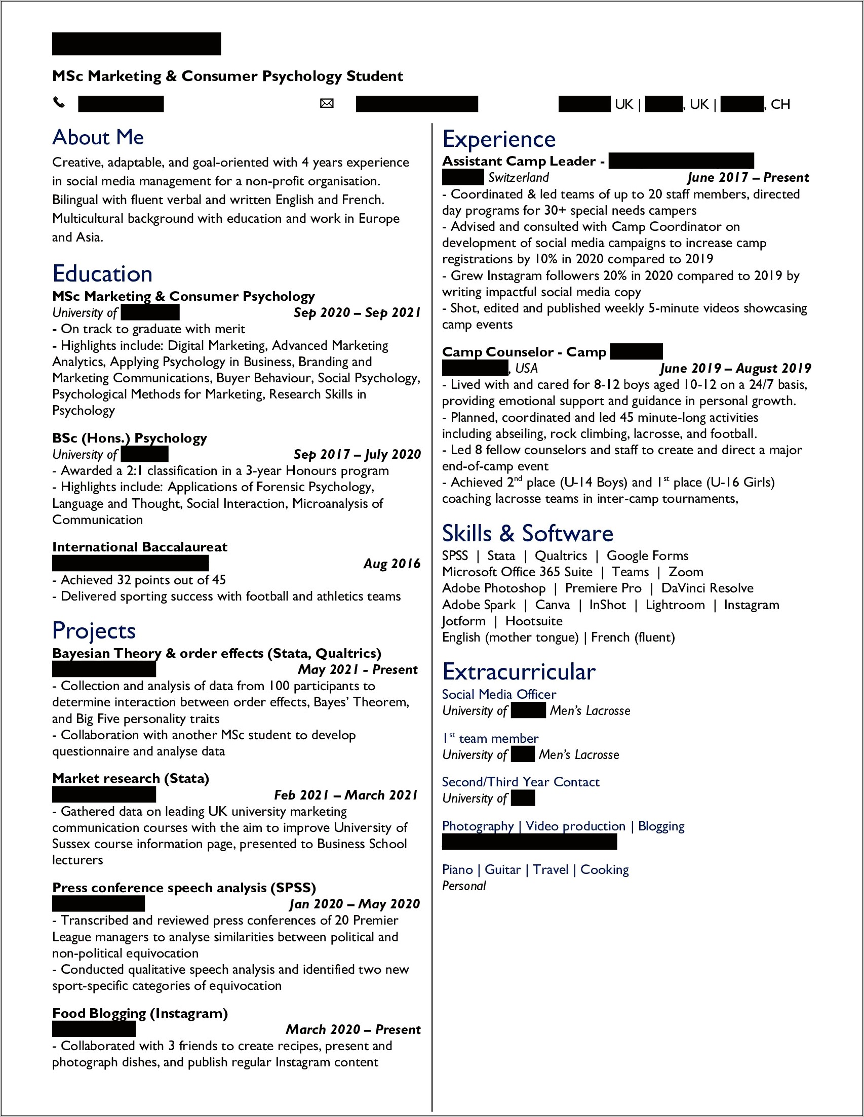 Resume Best Use Of Whitespace