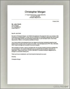 Resume Cover Letter Examples Uk