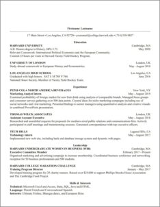 Resume Cover Letter Sample Harvard