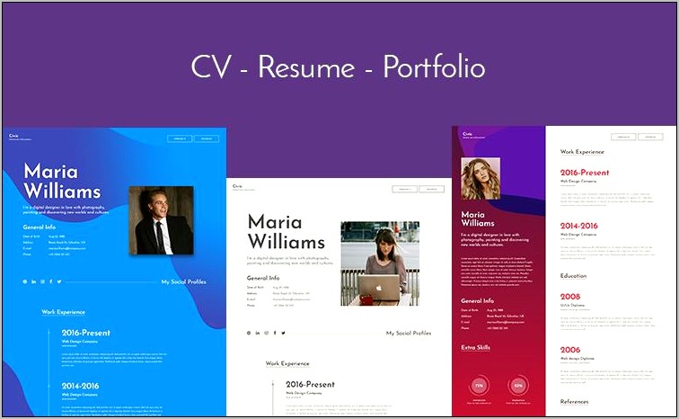 Resume Cv Html5 Template Free