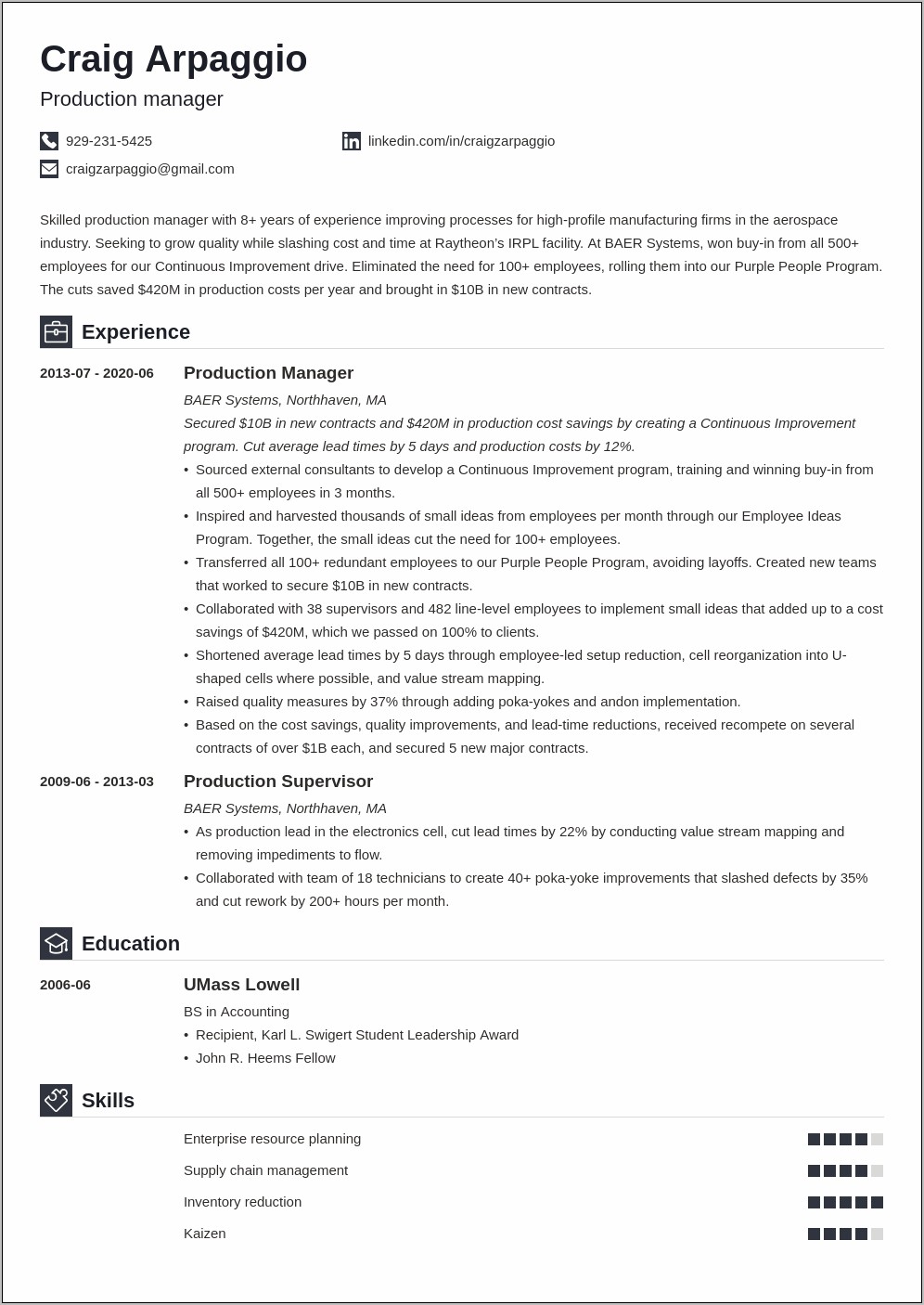 Resume Direct Mail Production Manager