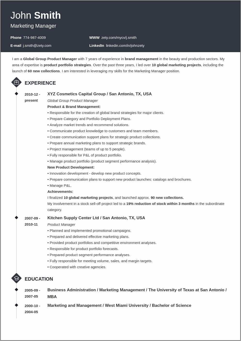 Resume Example For Higher Education