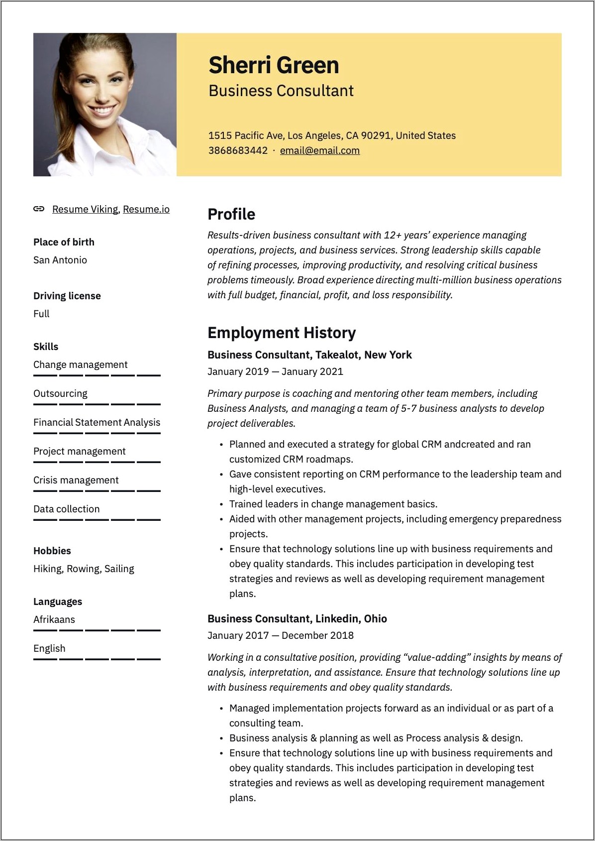 Resume Example For Leasing Consultant