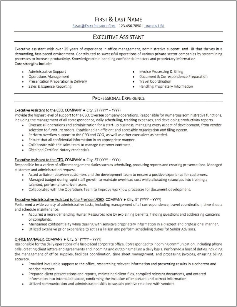 Resume Example For Office Staff