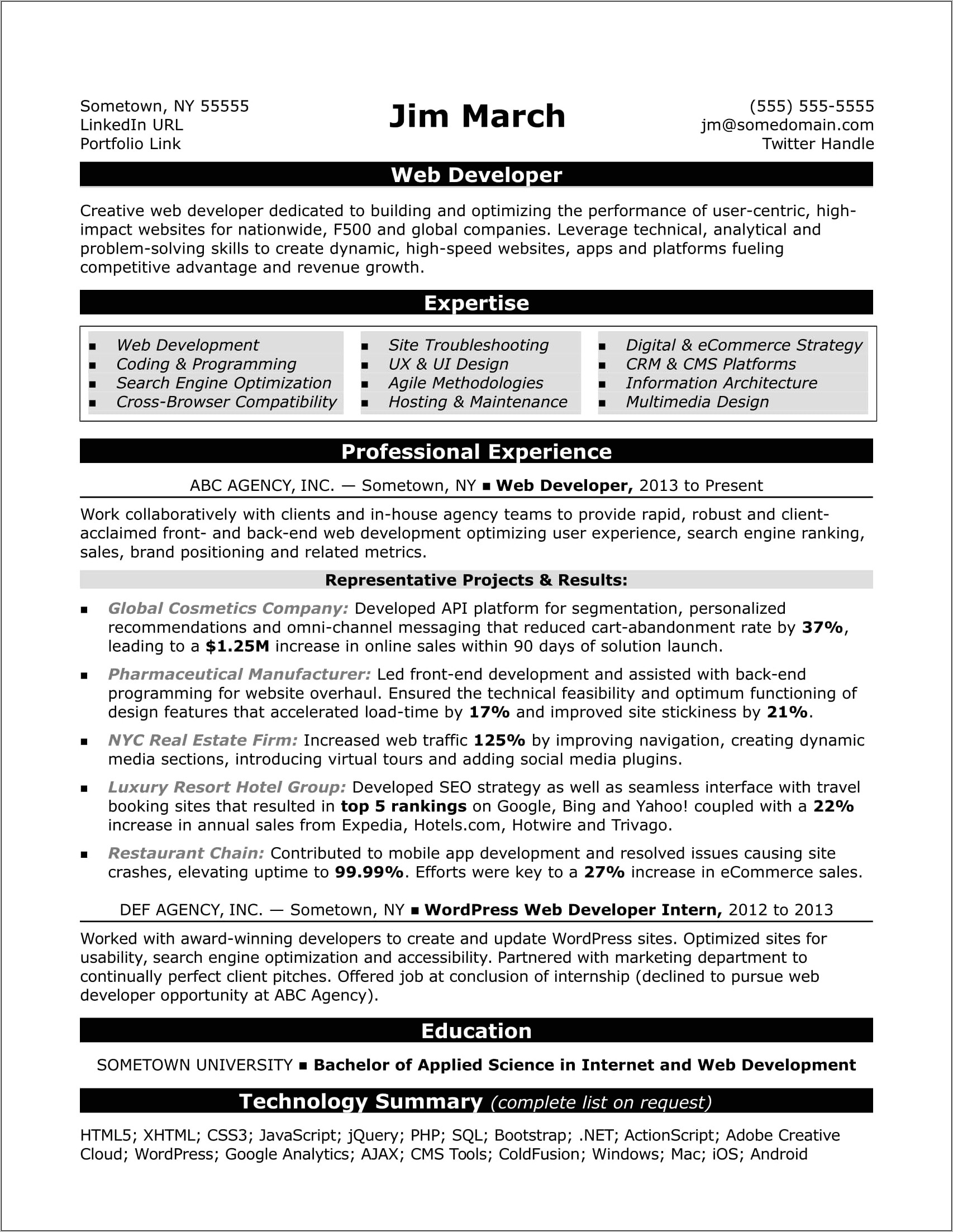 Resume Examples 2013 For Jobs