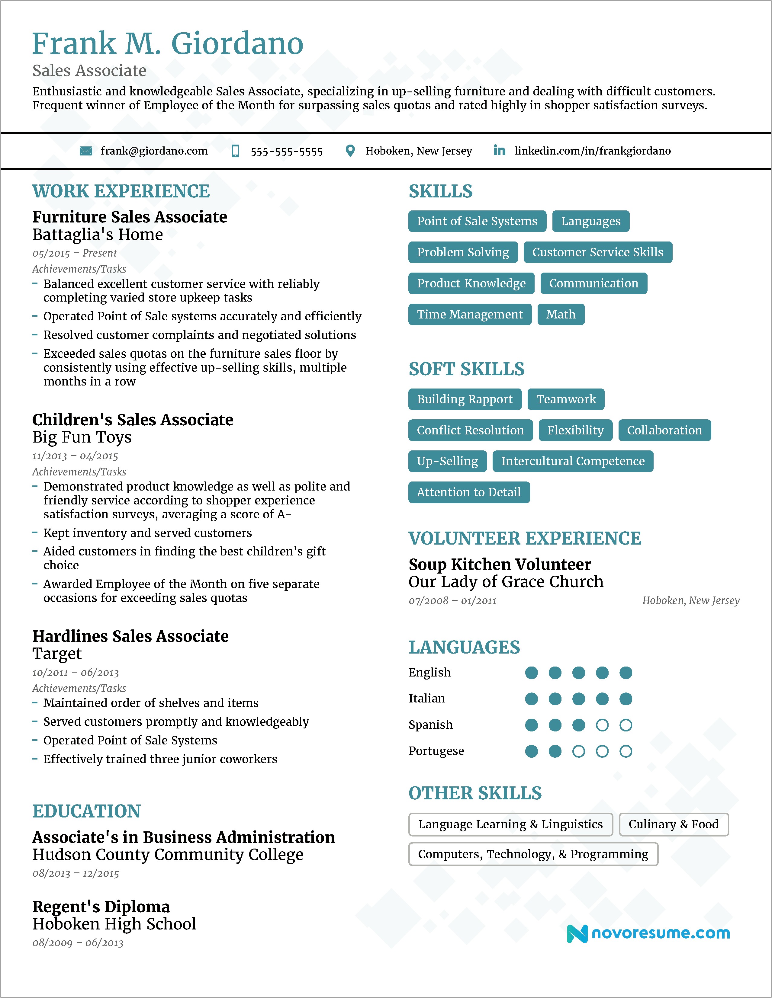 Resume Examples 2015 Sales Associate