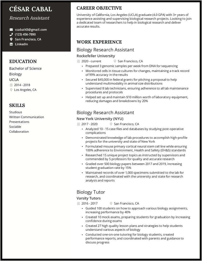 Resume Examples 2017 High School