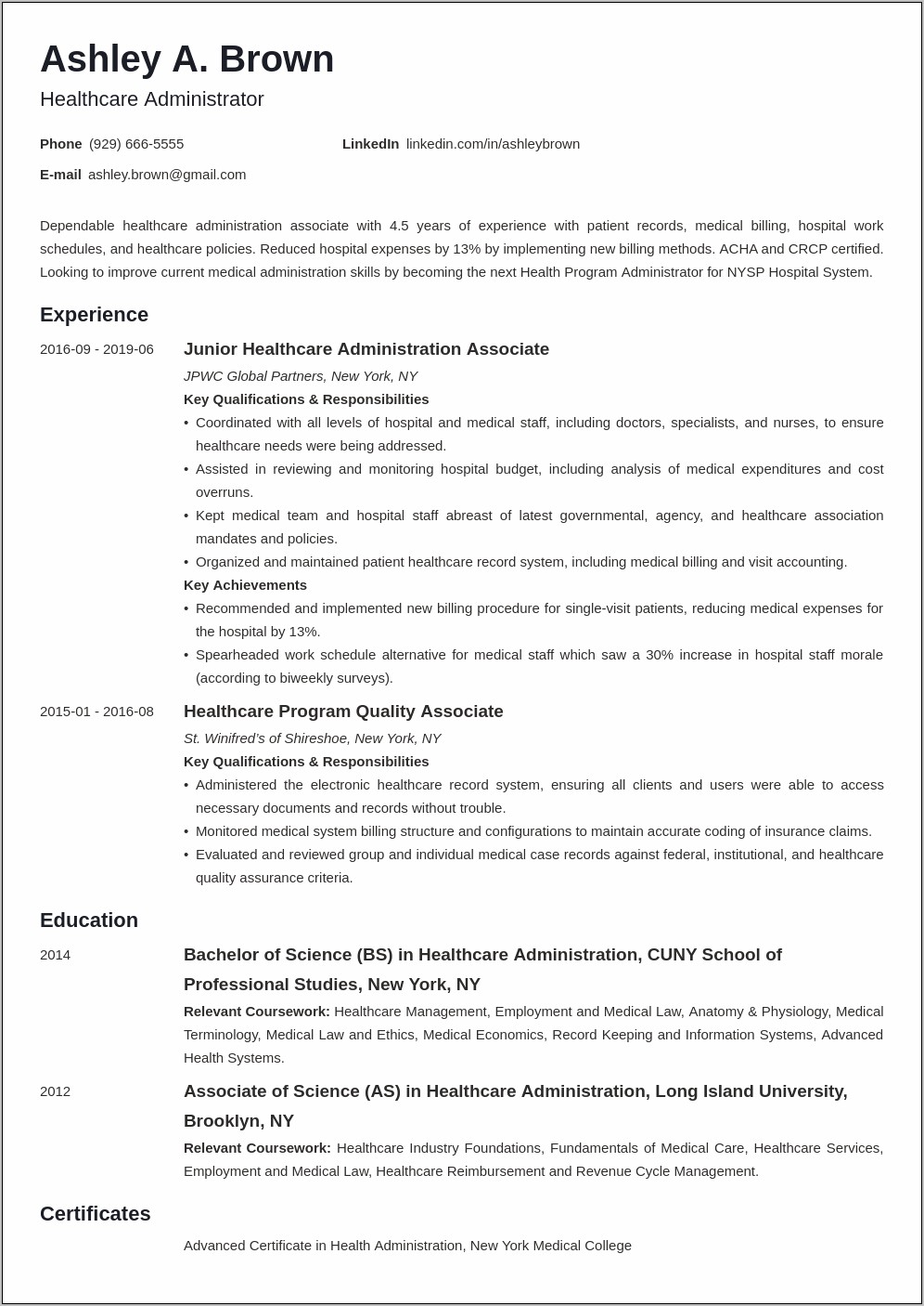 Resume Examples 2019 First Job