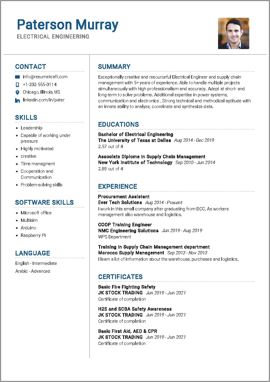 Resume Examples 2019 Supply Chain