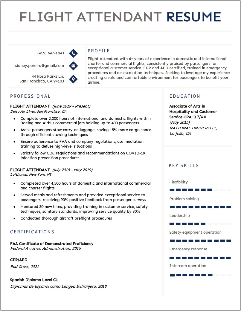 Resume Examples For Airport Job