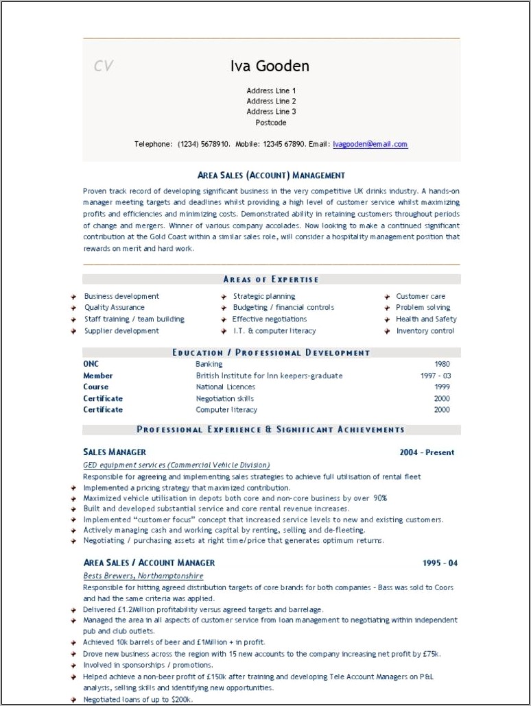 Resume Examples For Beer Distributor