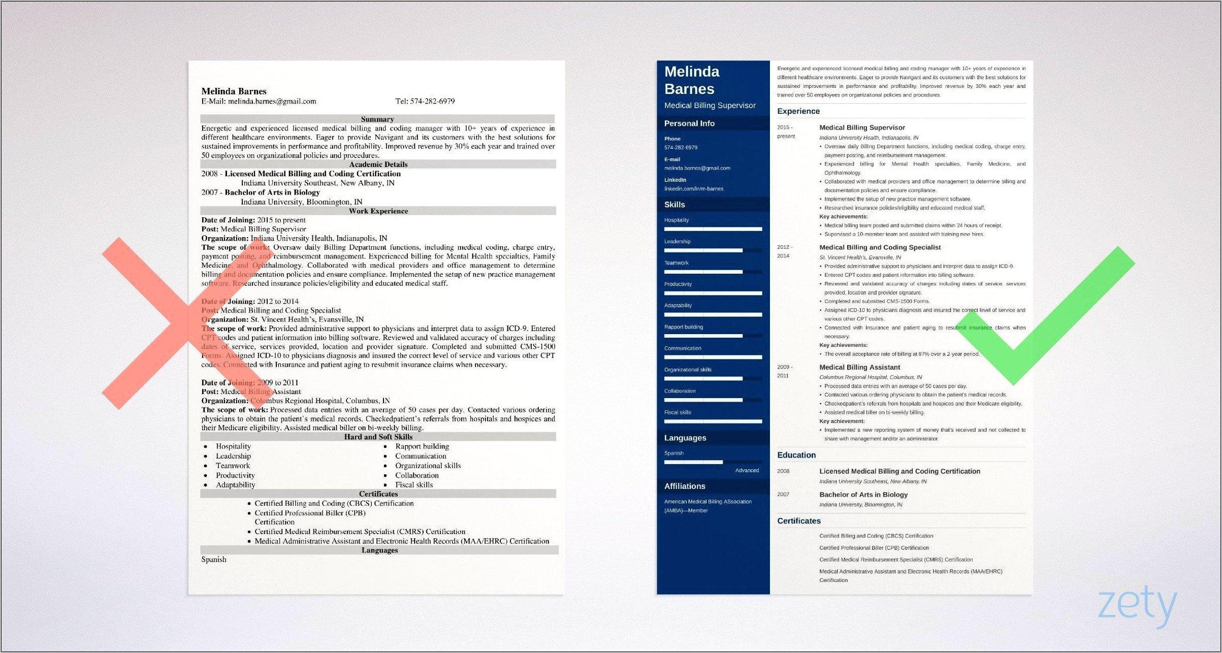 Resume Examples For Billing Clerk