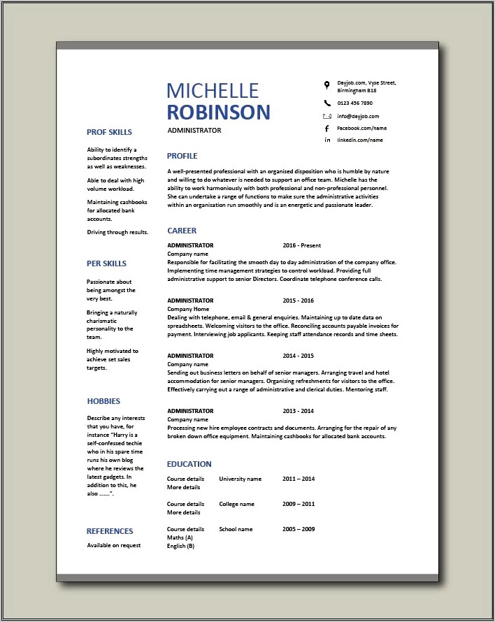 Resume Examples For Clerical Work