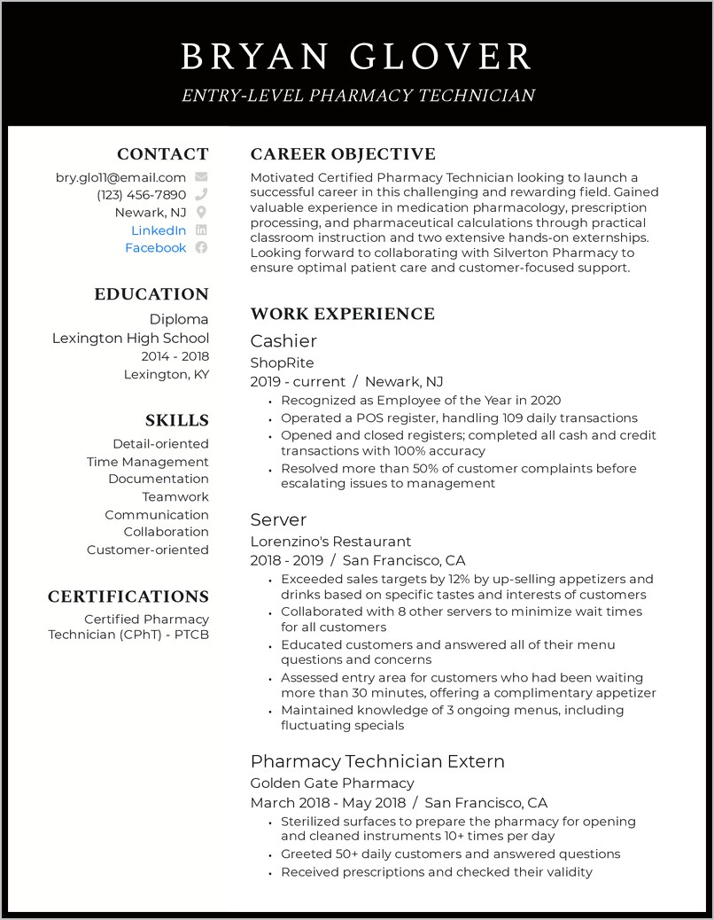 Resume Examples For Field Technician