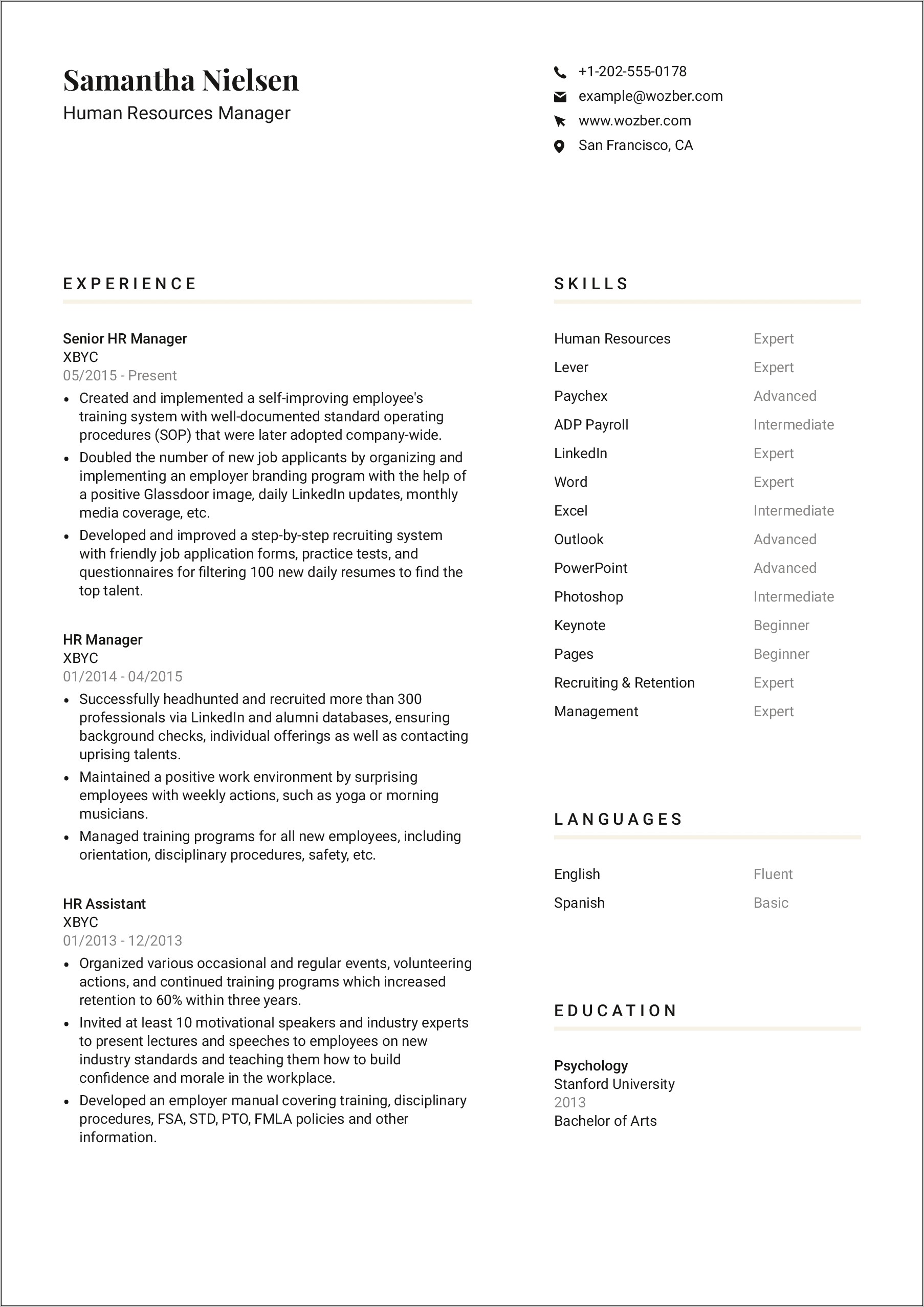 Resume Examples For General Jobs