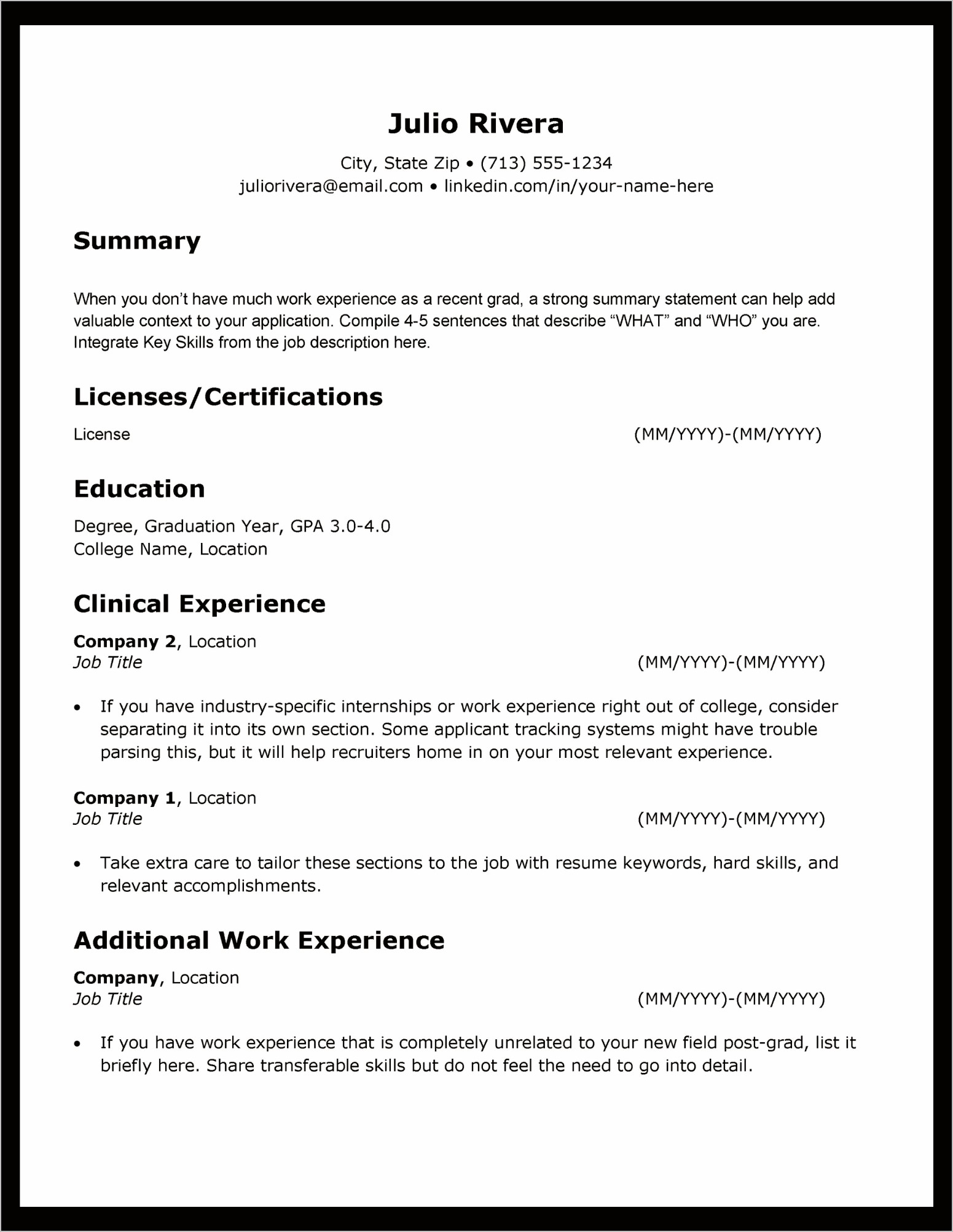 Resume Examples For Jobs Alumni