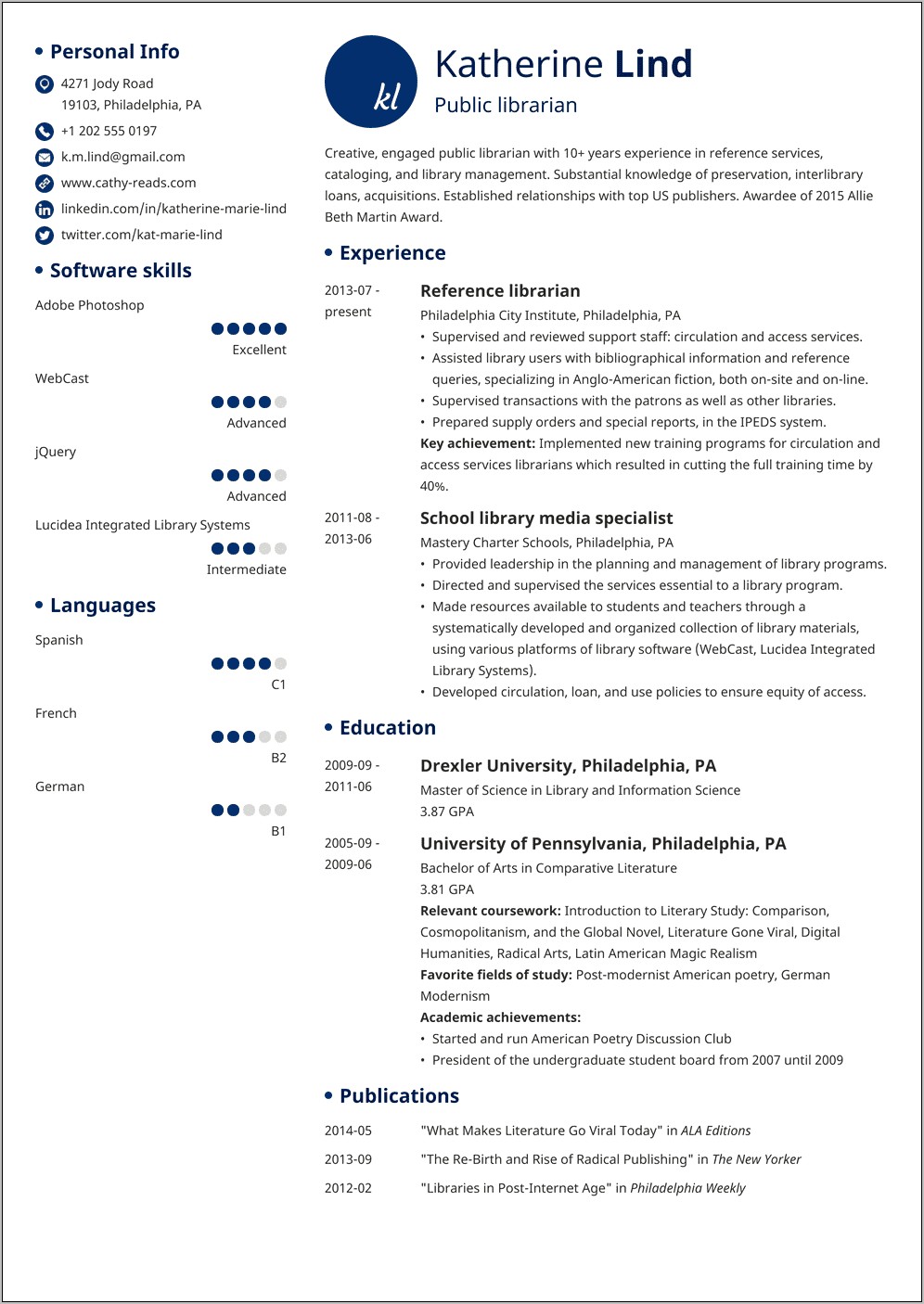Resume Examples For Library Assistant