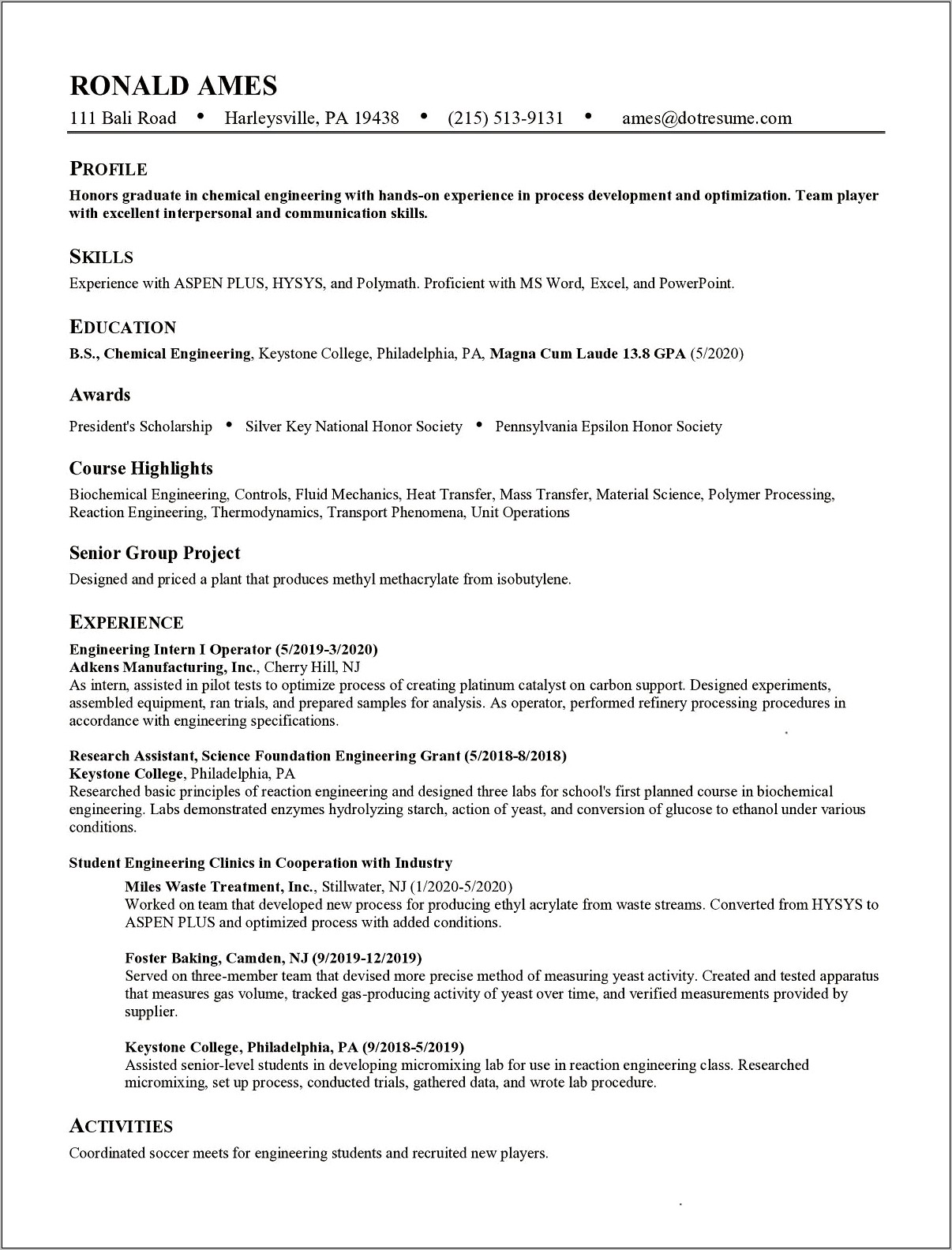 Resume Examples For Refinery Jobs