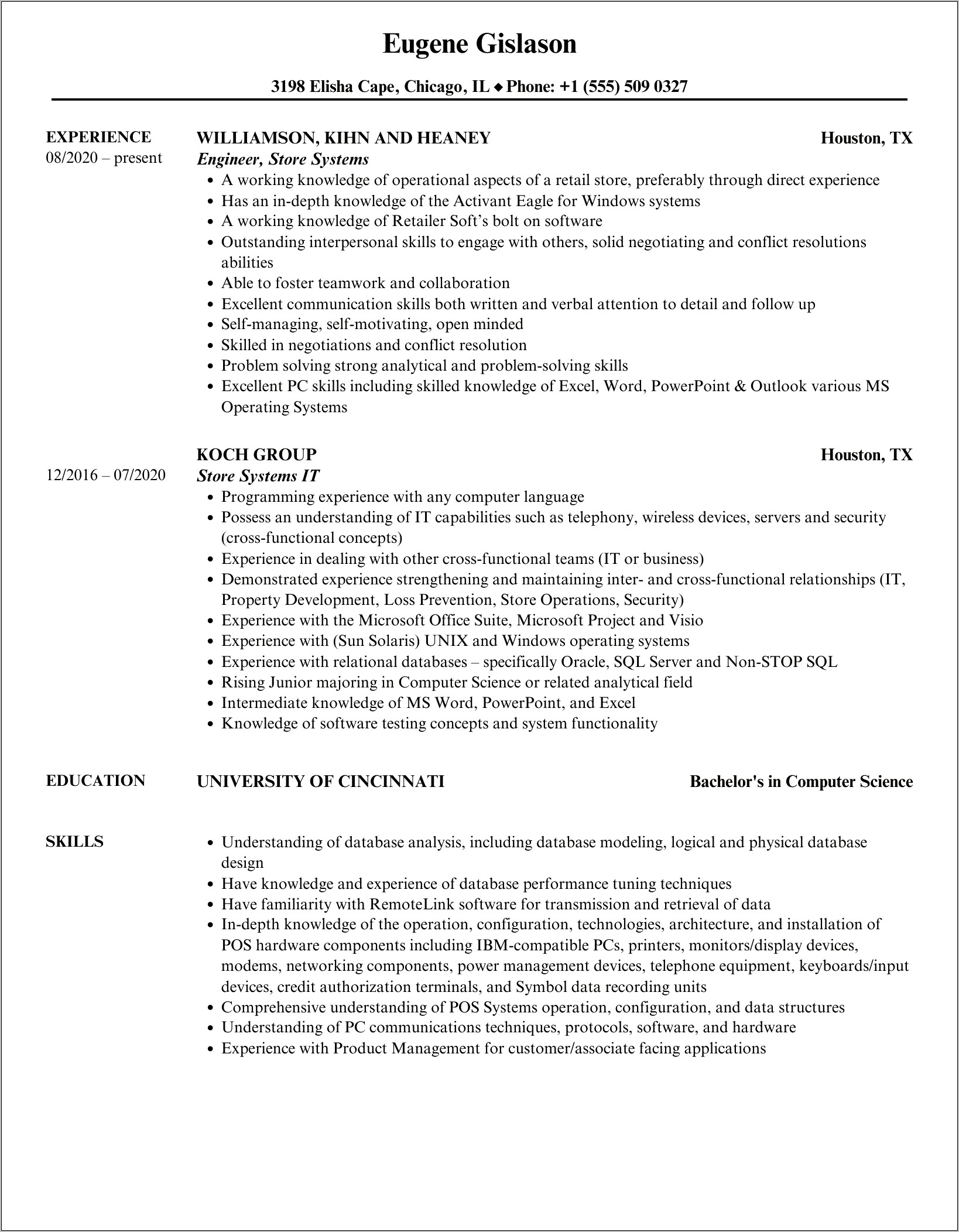 Resume Examples For Retail Buckle