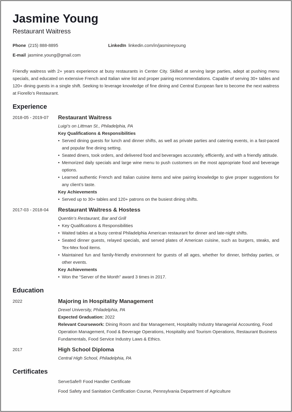 Resume Examples For Teen Job