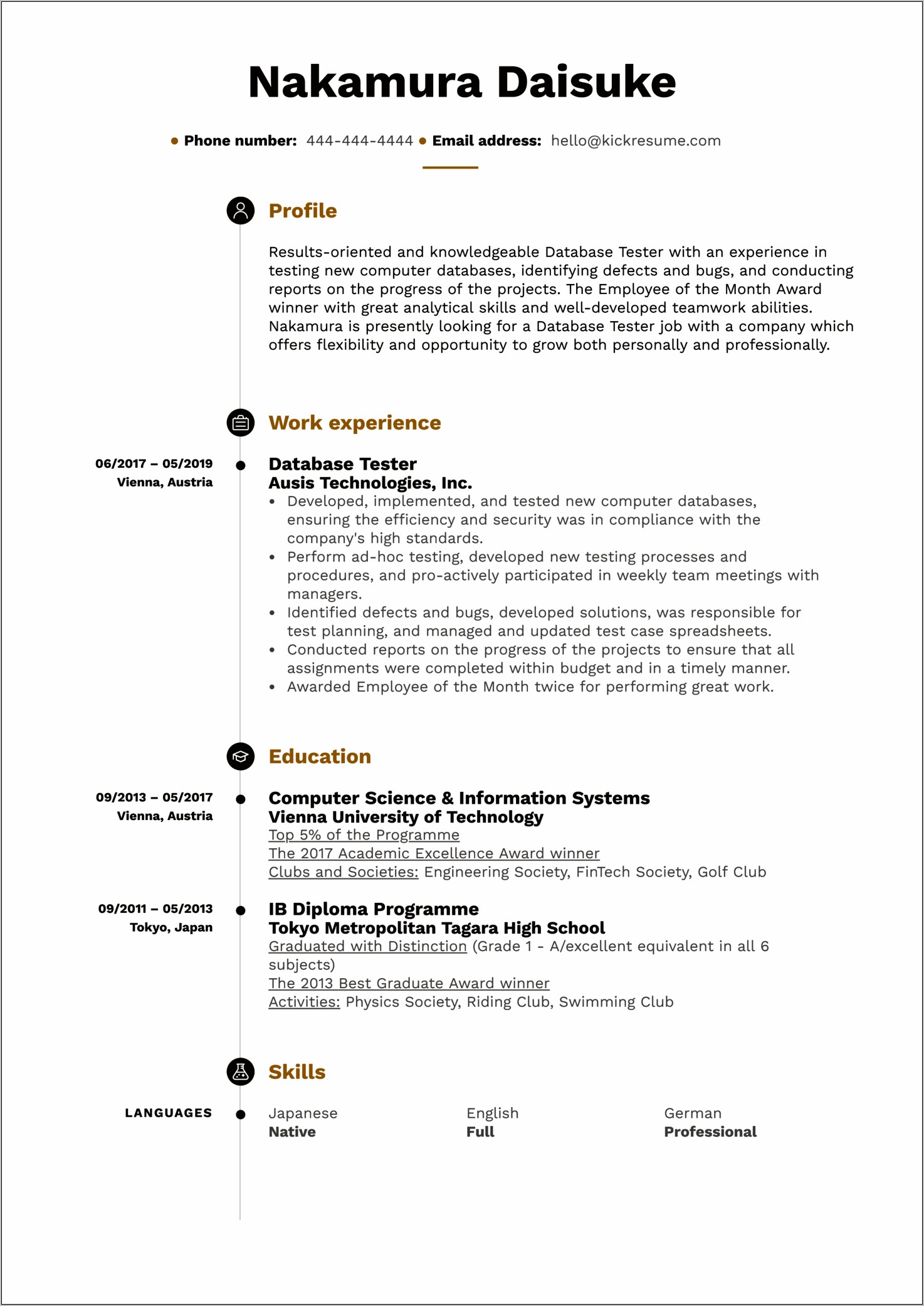 Resume Examples Japanese Languages 2019