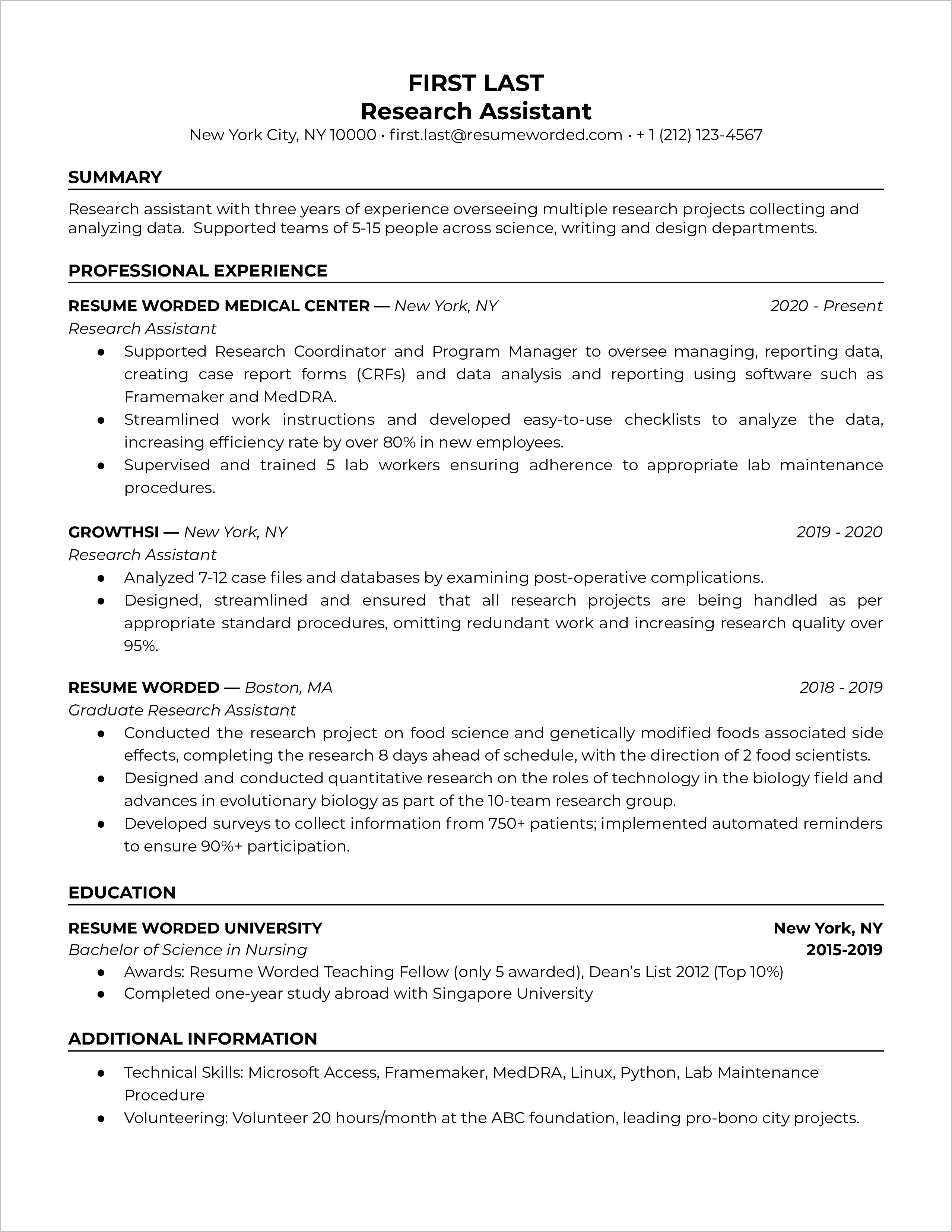 Resume Examples Month On Job