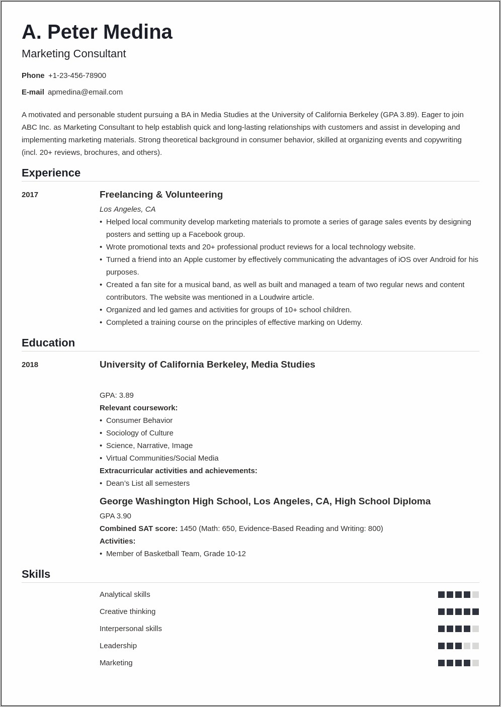 Resume Examples Not Much Experience