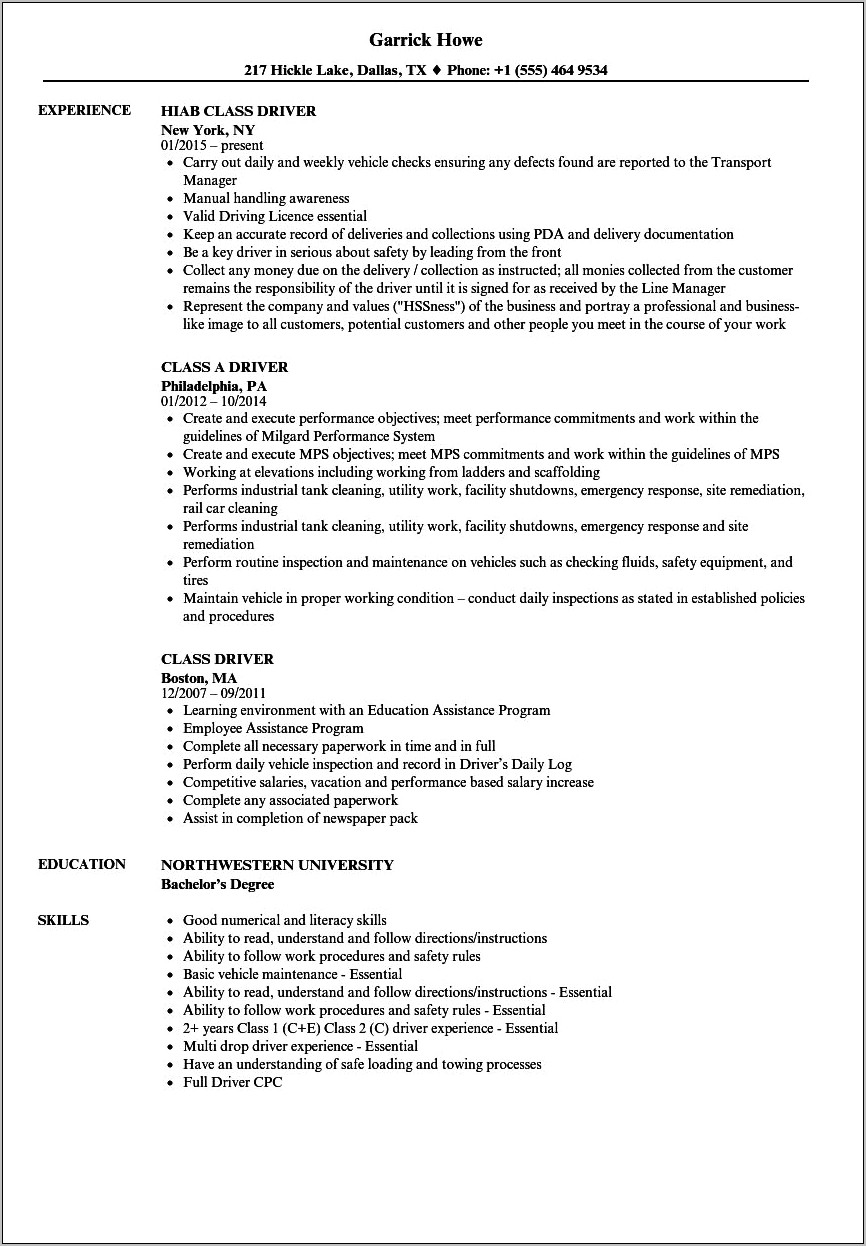 Resume Examples Of Following Directions