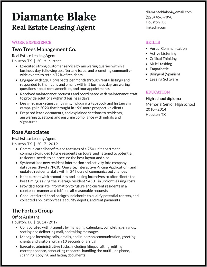 Resume Examples Real Estate Sales