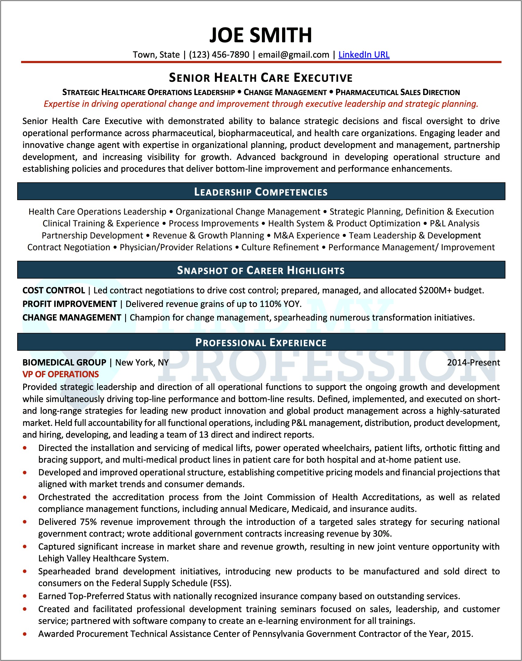 Resume Examples Revenue Cycle Health