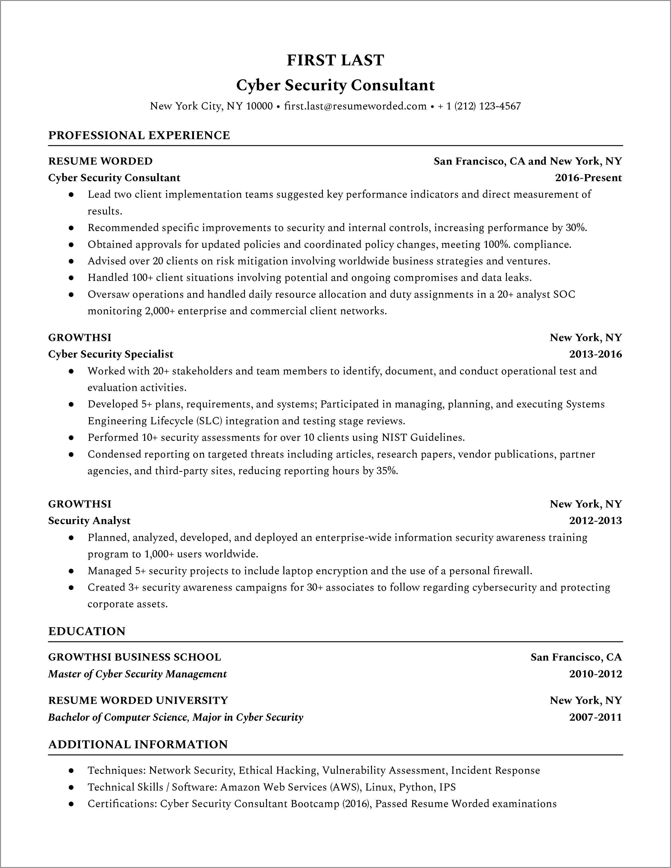 Resume Examples With Security Clearance