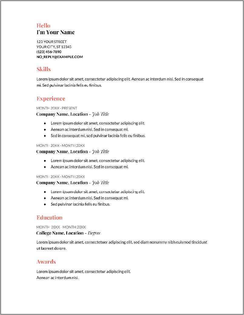 Resume Experience Certificate Sample Doc