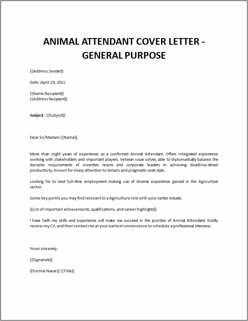 Resume For Animal Care Jobs