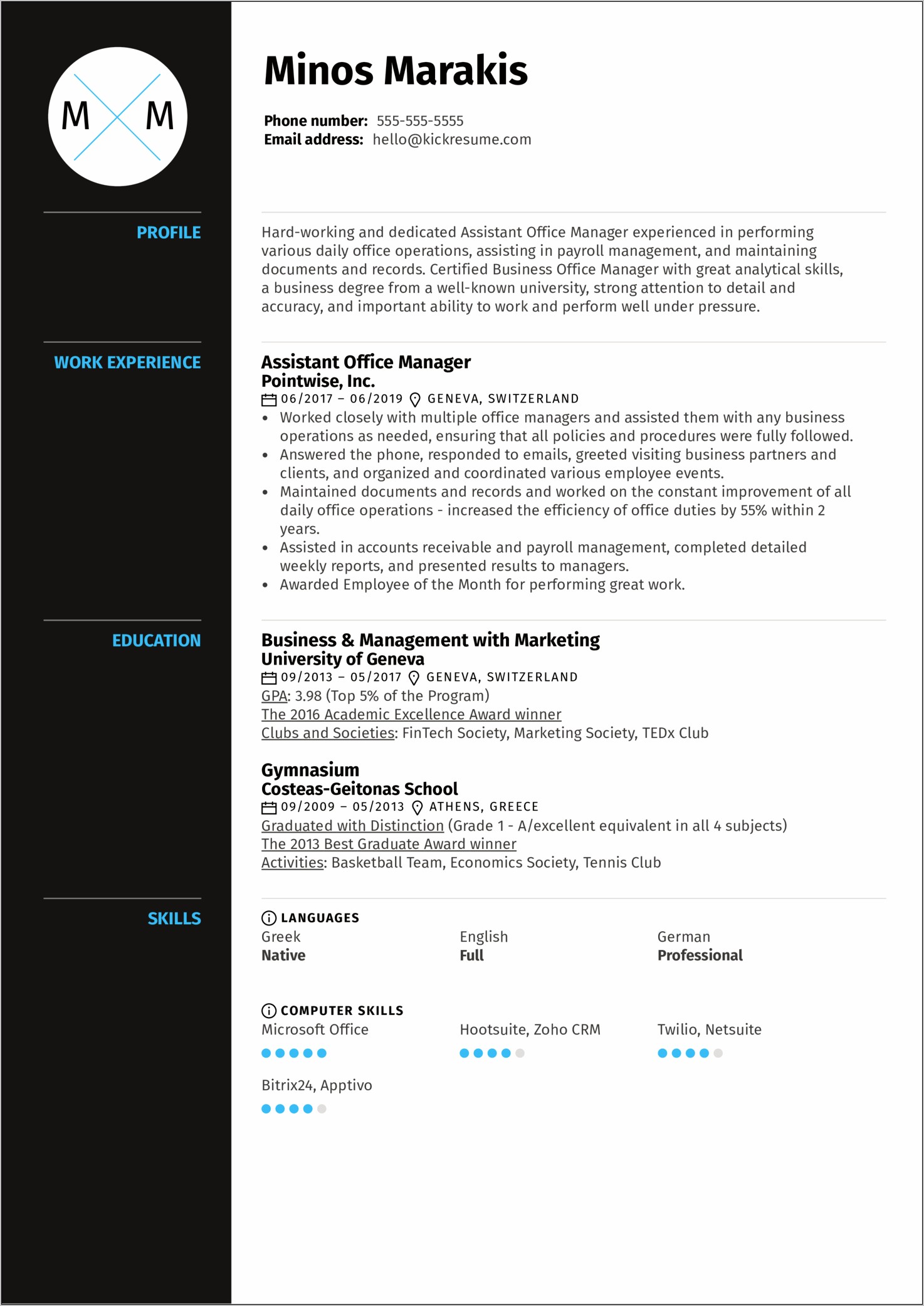 Resume For Assistant Security Manager