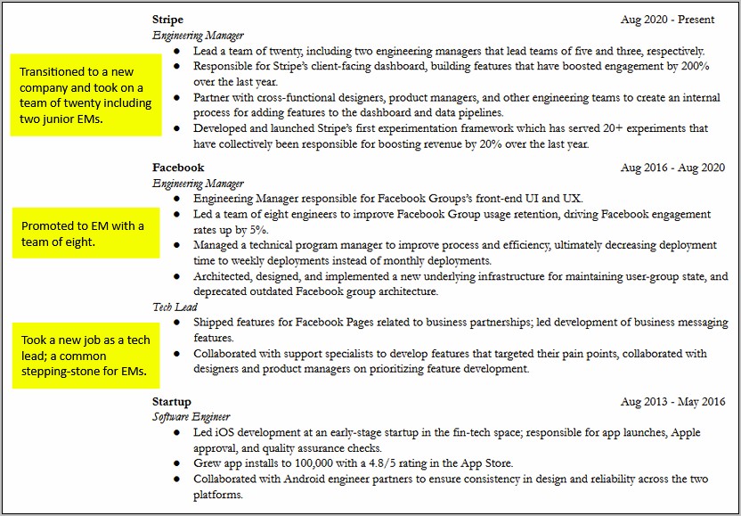 Resume For Beginners Engineering Management