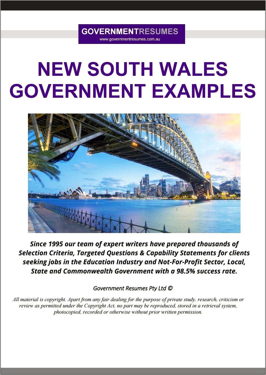 Resume For Government Jobs Nsw