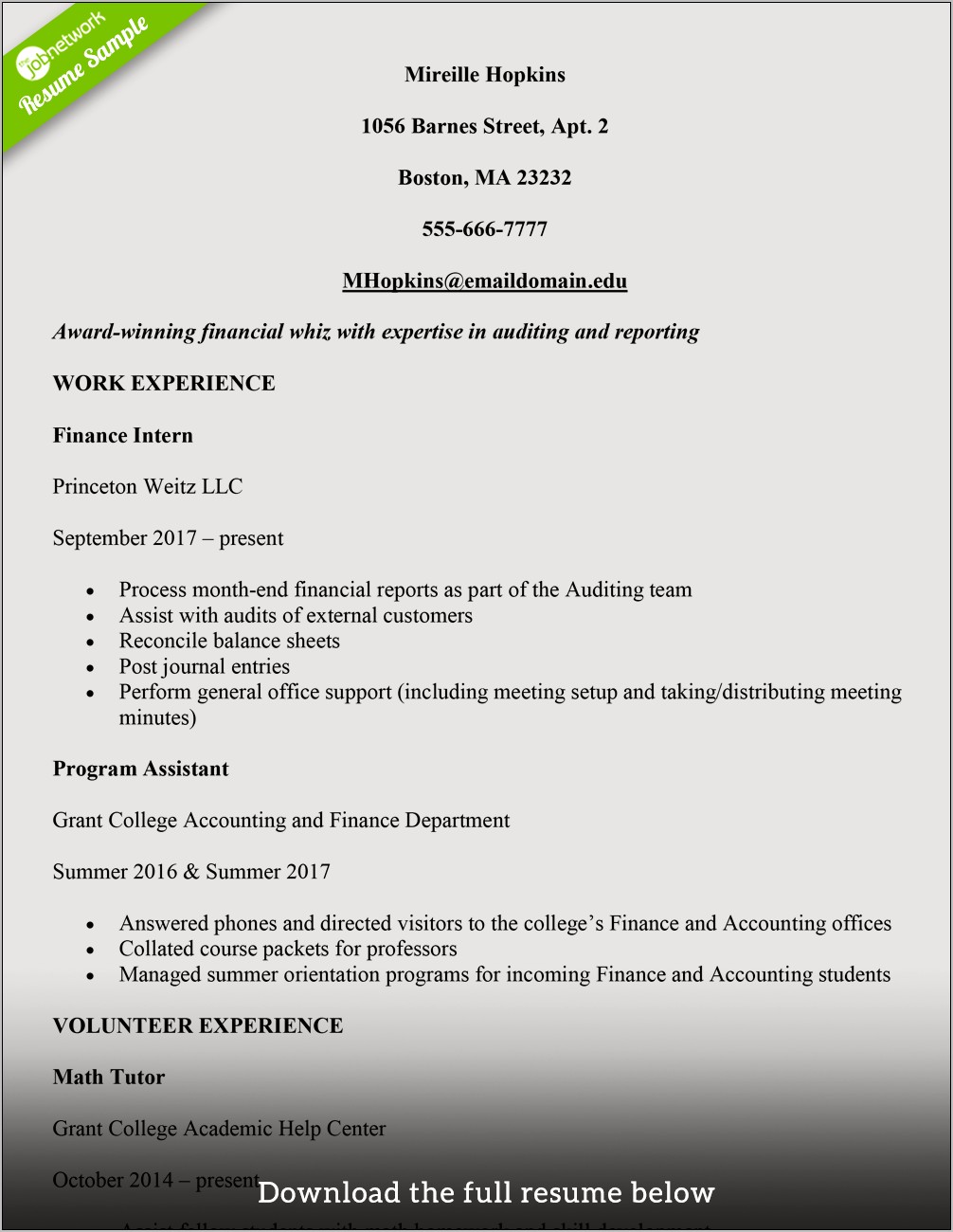 Resume For Job Fair Different