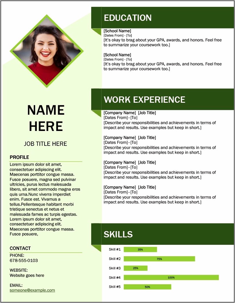 Resume For Job Mc Word