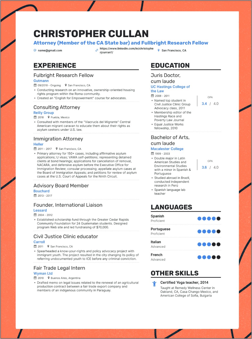 Resume For Research Position Example