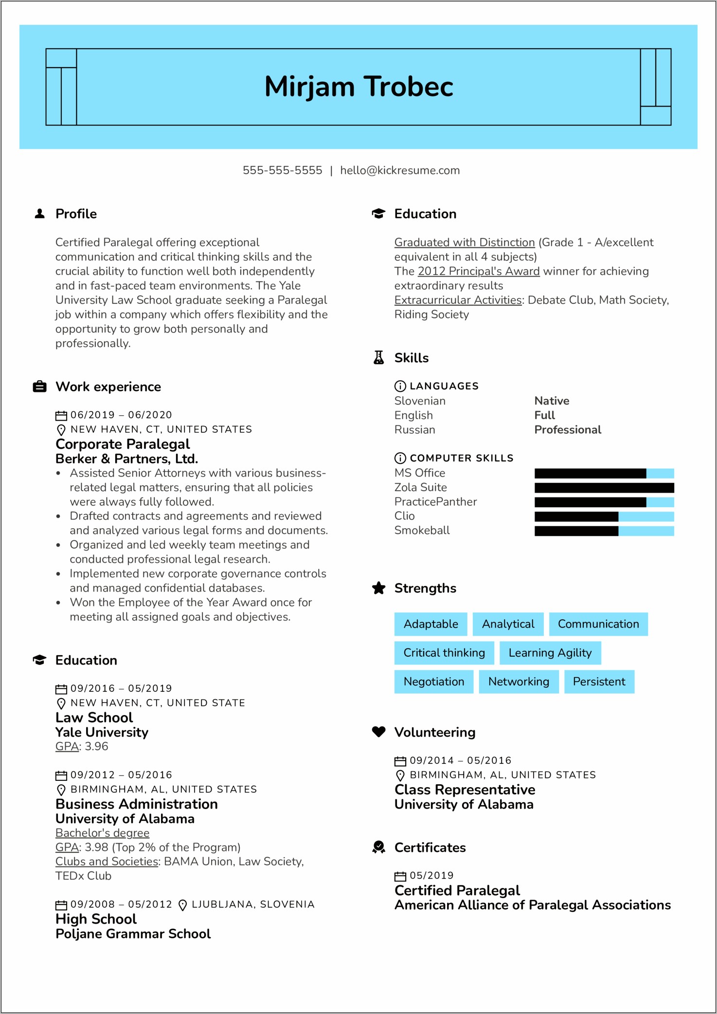 Resume Formats 2019 Examples Paralegal