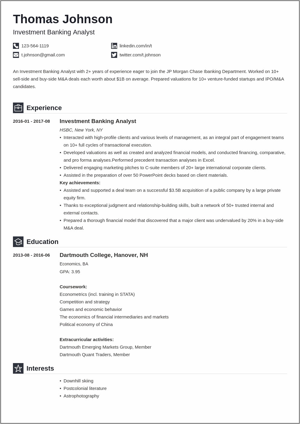 Resume Headline Examples For Finance