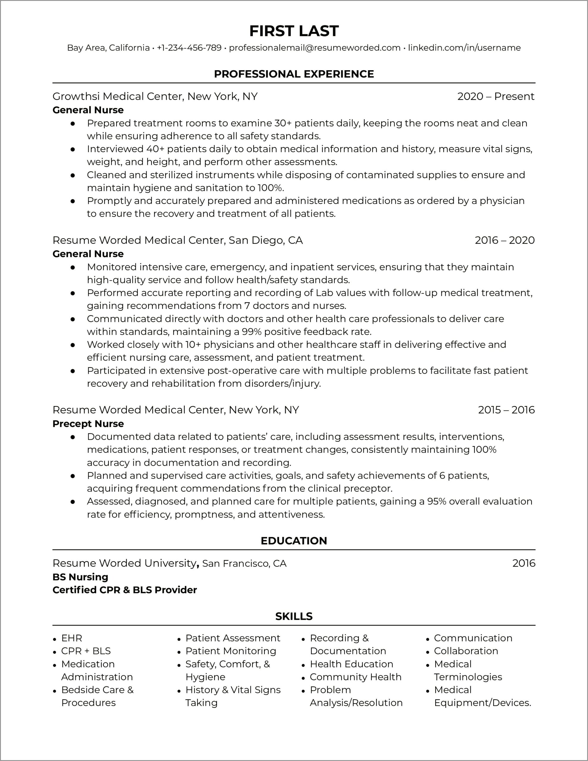 Resume Healthcare Templates And Examples