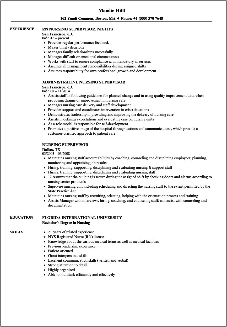 Resume Job Description Ltc Rn