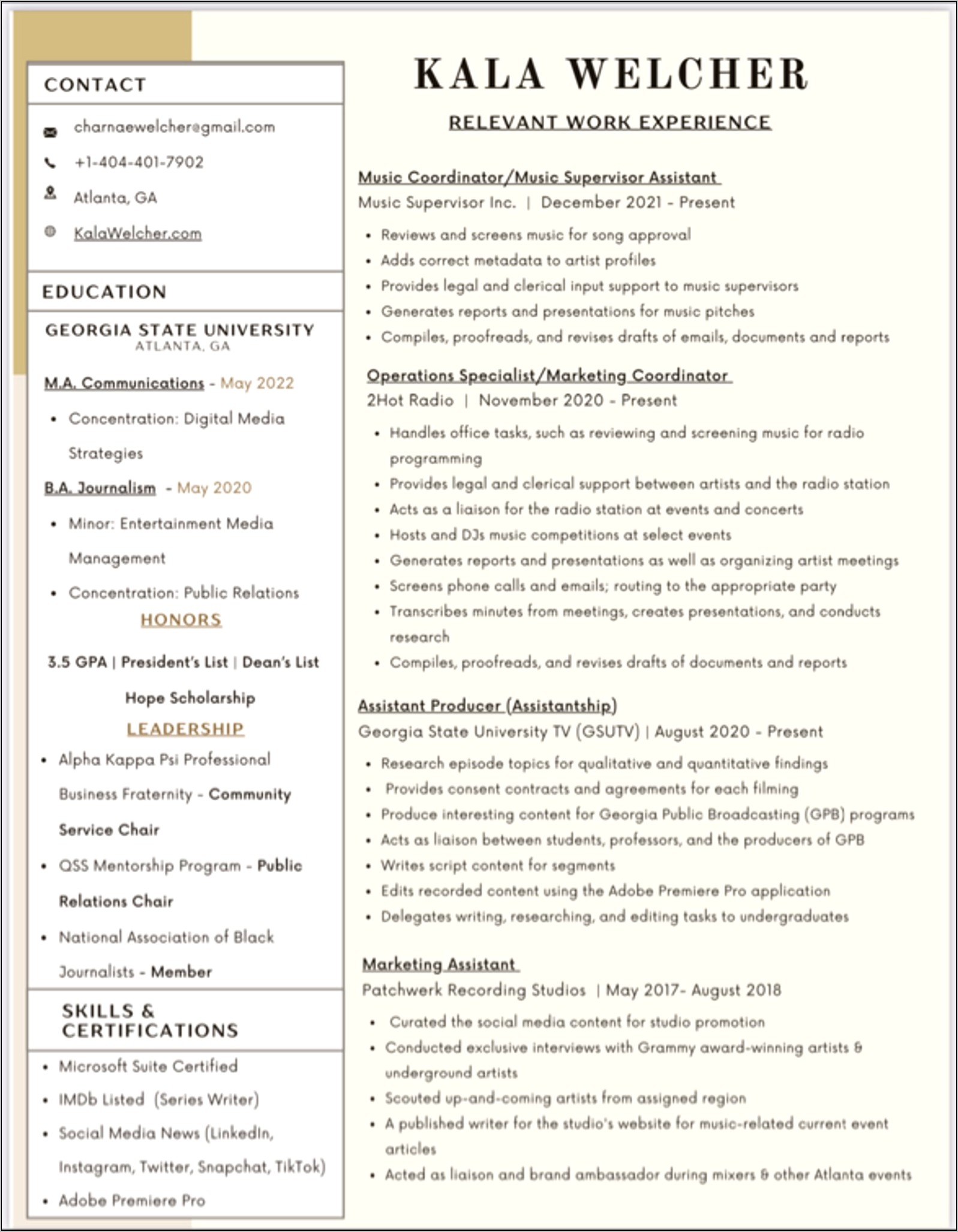 Resume Job Starting Next Month