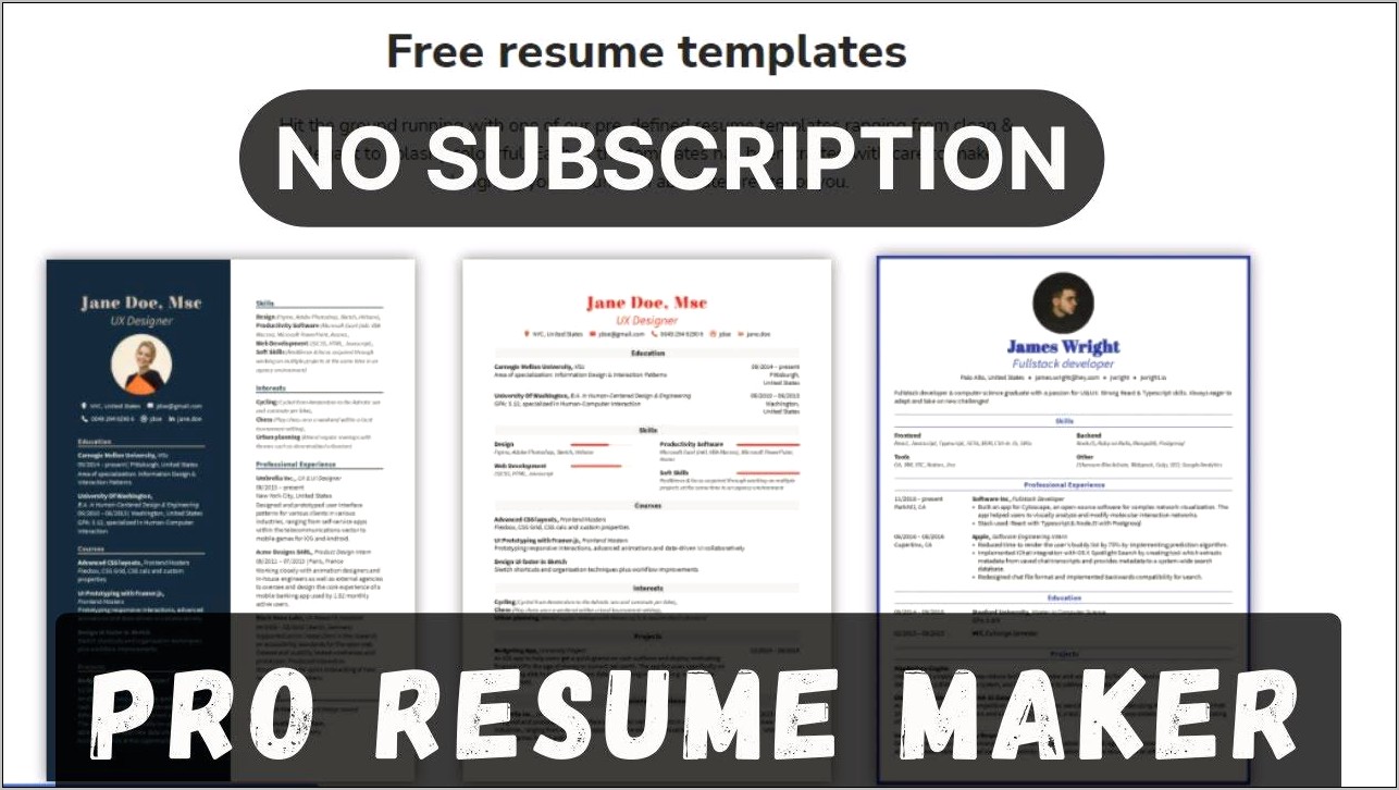 Resume Maker Free No Fee