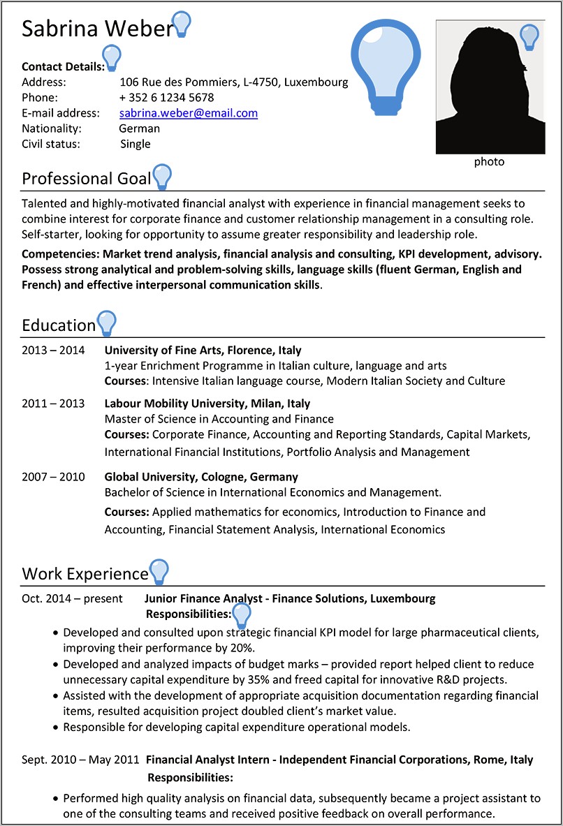 Resume Objective Applied Mathematics Economics