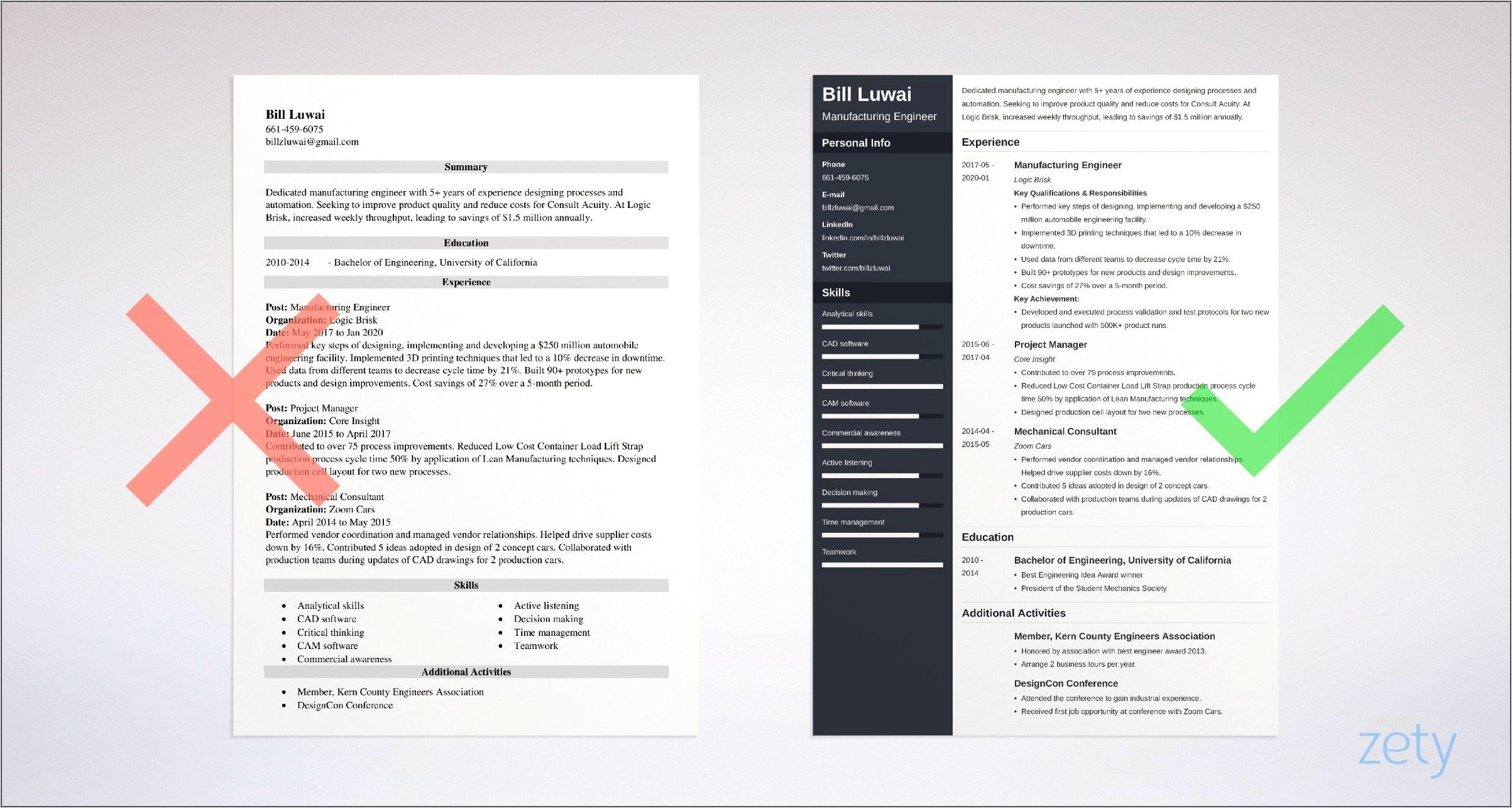 Resume Objective Examples Manufacturing Engineering