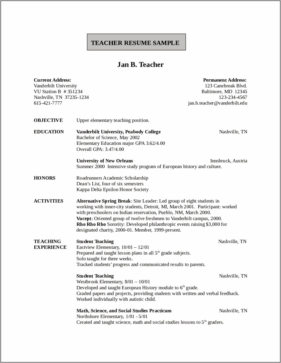 Resume Objective For A Server
